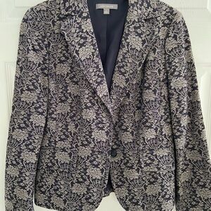 Ann Taylor Women's Navy Floral Blazer